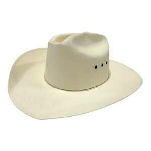 Justin Youth Cowboy Hat One Size Cream Western‎ Woven Wide Brim Outdoor